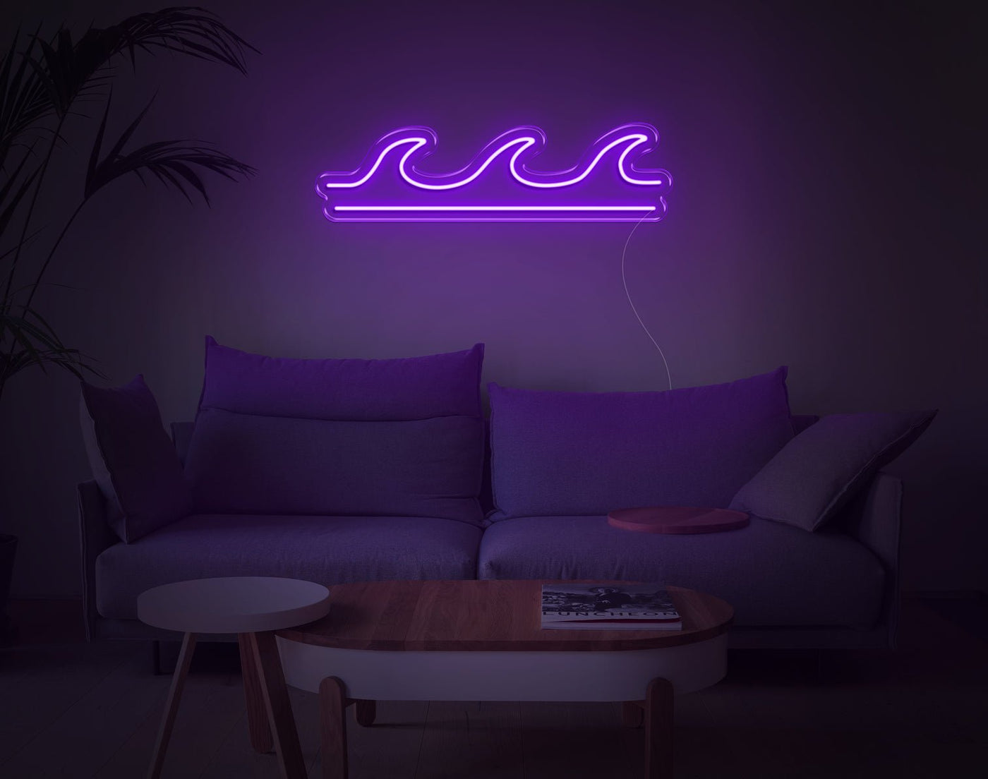 Wave V2 LED Neon Sign - 7inch x 26inchPurple