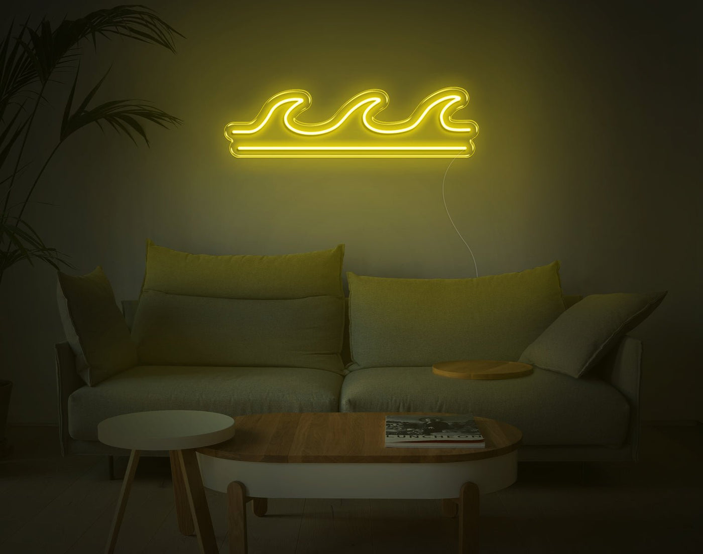 Wave V2 LED Neon Sign - 7inch x 26inchYellow