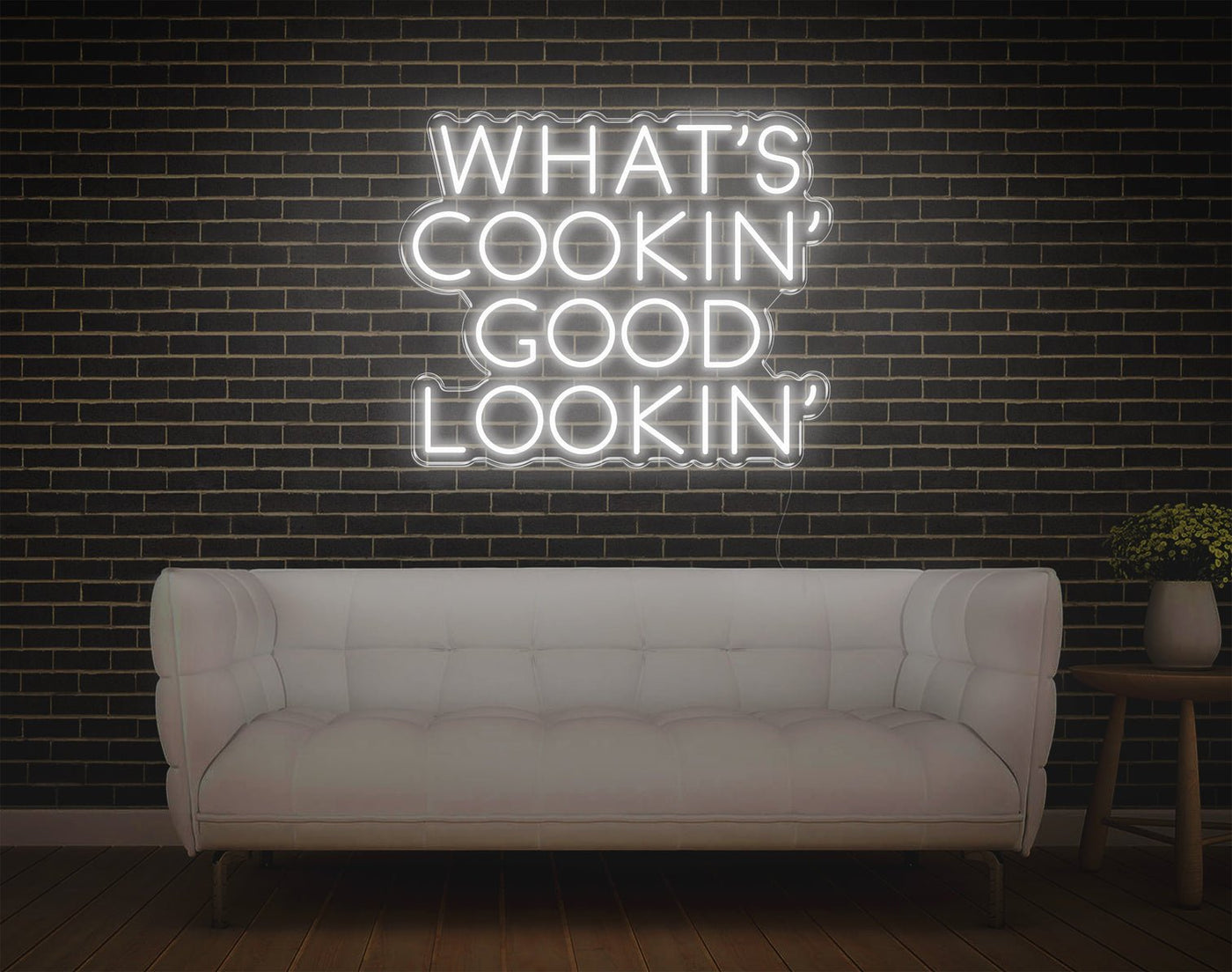 What's Cookin' Good Lookin' LED Neon Sign - 21inch x 25inchHot Pink