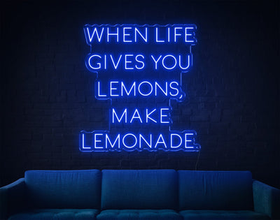 When Life Gives You Lemons, Make Lemonade LED Neon Sign - 31inch x 29inchHot Pink