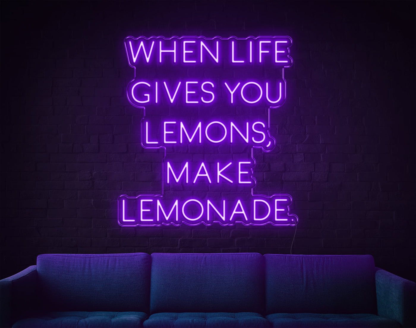 When Life Gives You Lemons, Make Lemonade LED Neon Sign - 31inch x 29inchHot Pink