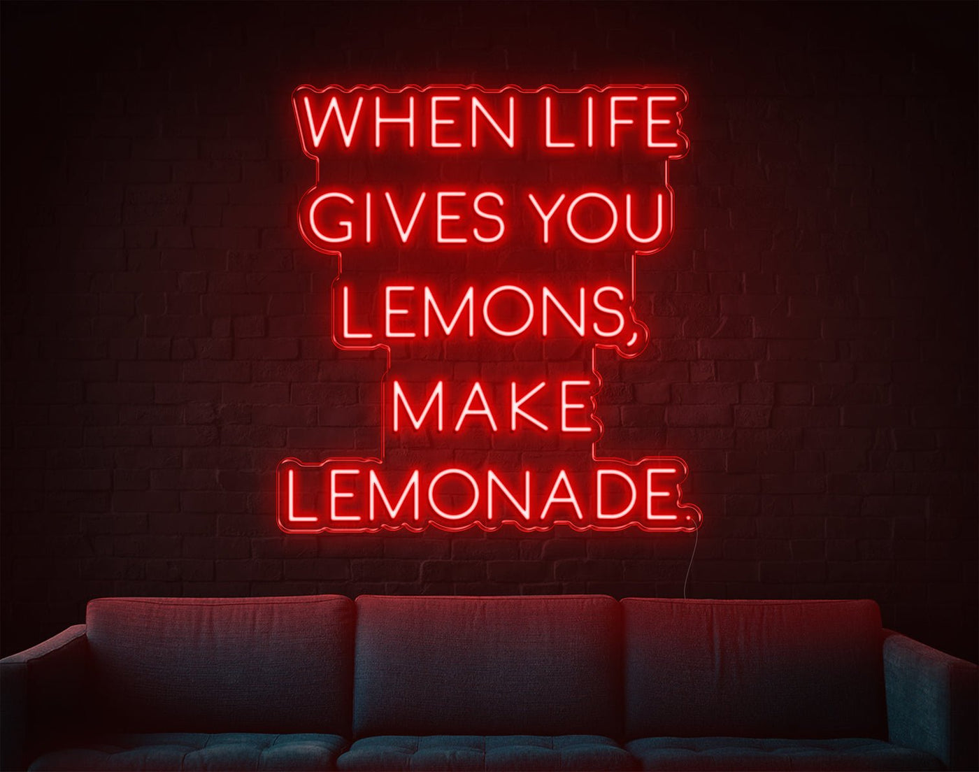 When Life Gives You Lemons, Make Lemonade LED Neon Sign - 31inch x 29inchRed