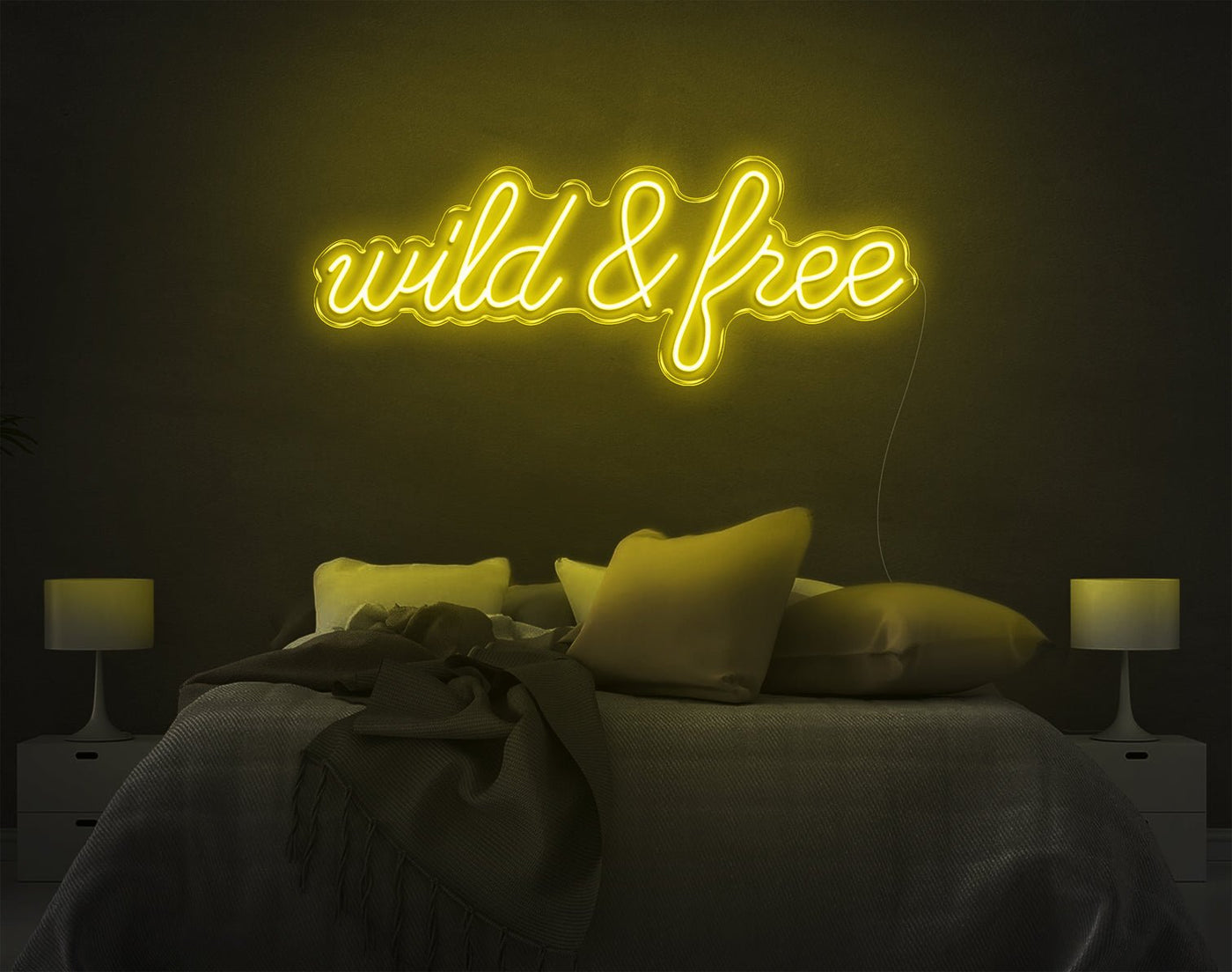 Wild And Free LED Neon Sign - 11inch x 32inchHot Pink