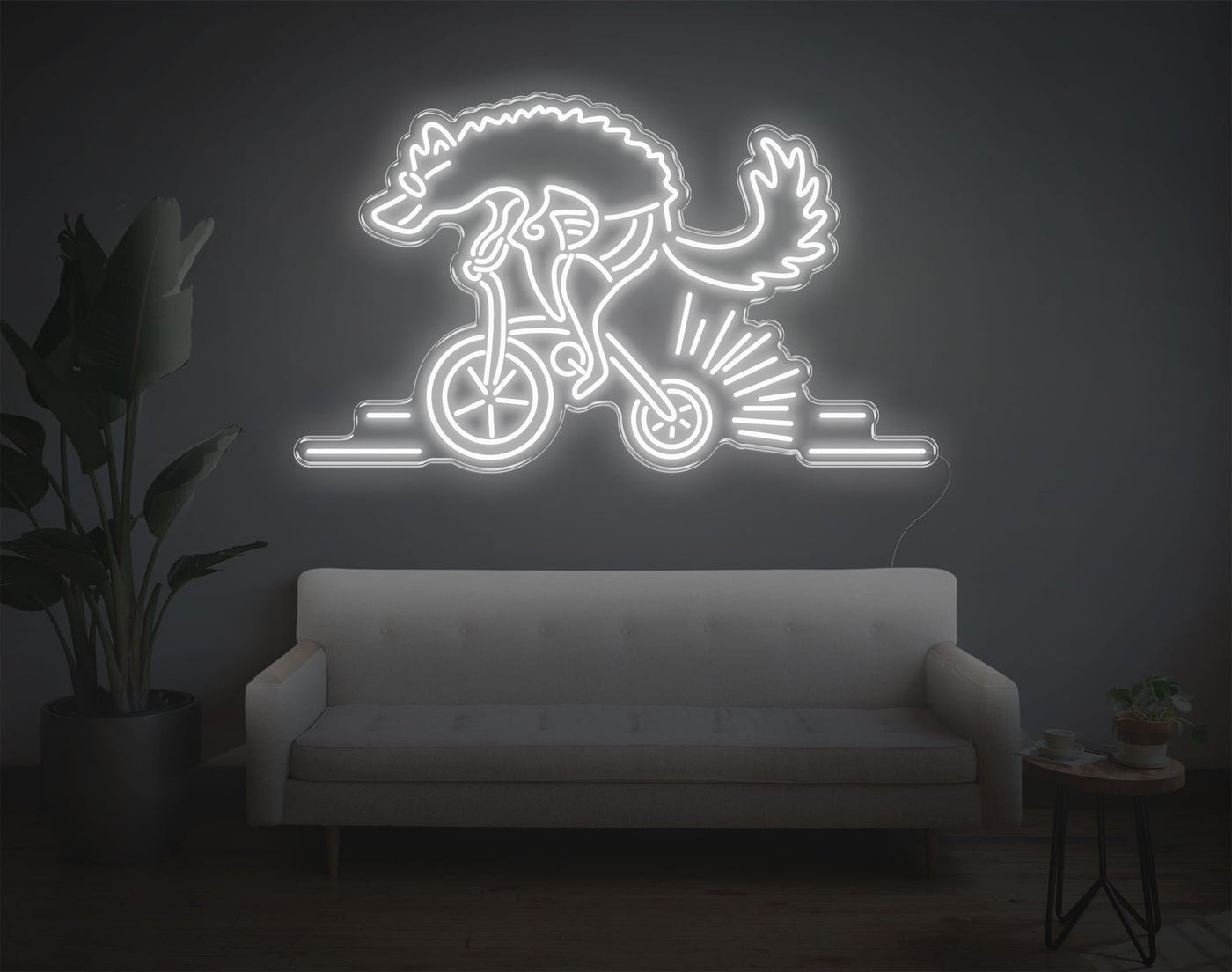 Wolf Bike LED Neon Sign - 24inch x 41inchHot Pink