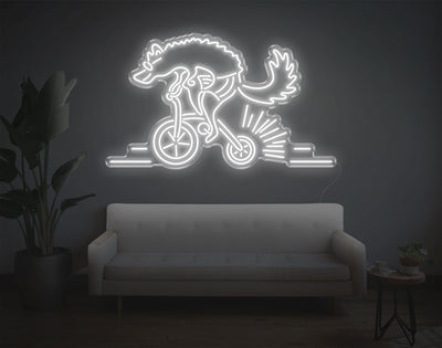 Wolf Bike LED Neon Sign - 24inch x 41inchHot Pink