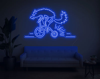 Wolf Bike LED Neon Sign - 24inch x 41inchHot Pink