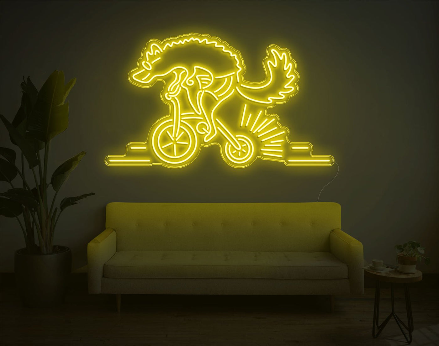 Wolf Bike LED Neon Sign - 24inch x 41inchHot Pink