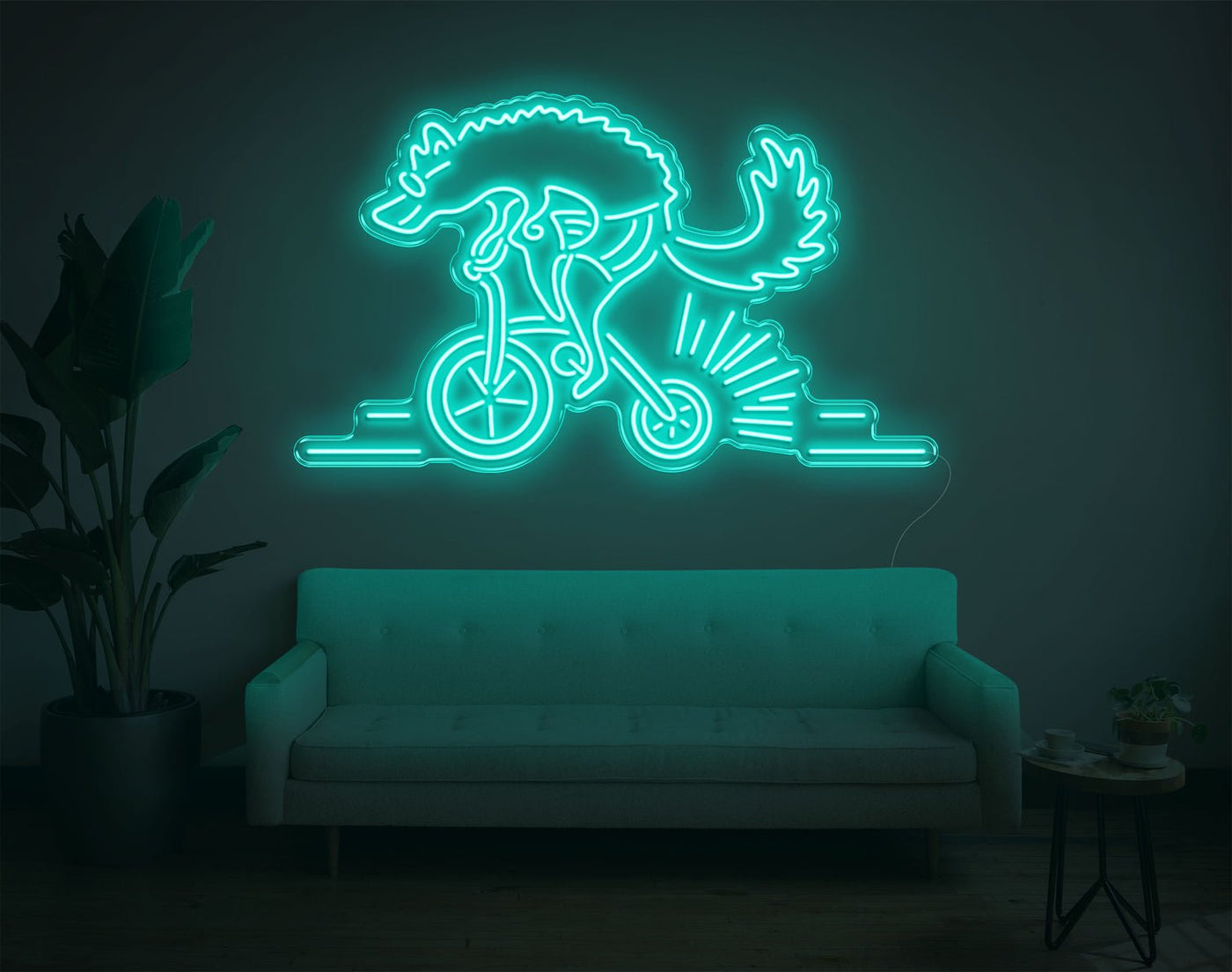 Wolf Bike LED Neon Sign - 24inch x 41inchHot Pink