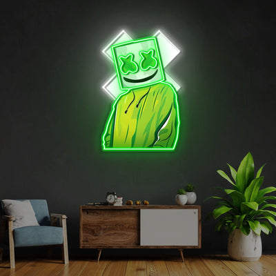 X Mask Cartoon Neon x Acrylic Artwork - 25"x20"LED Neon x Acrylic Print