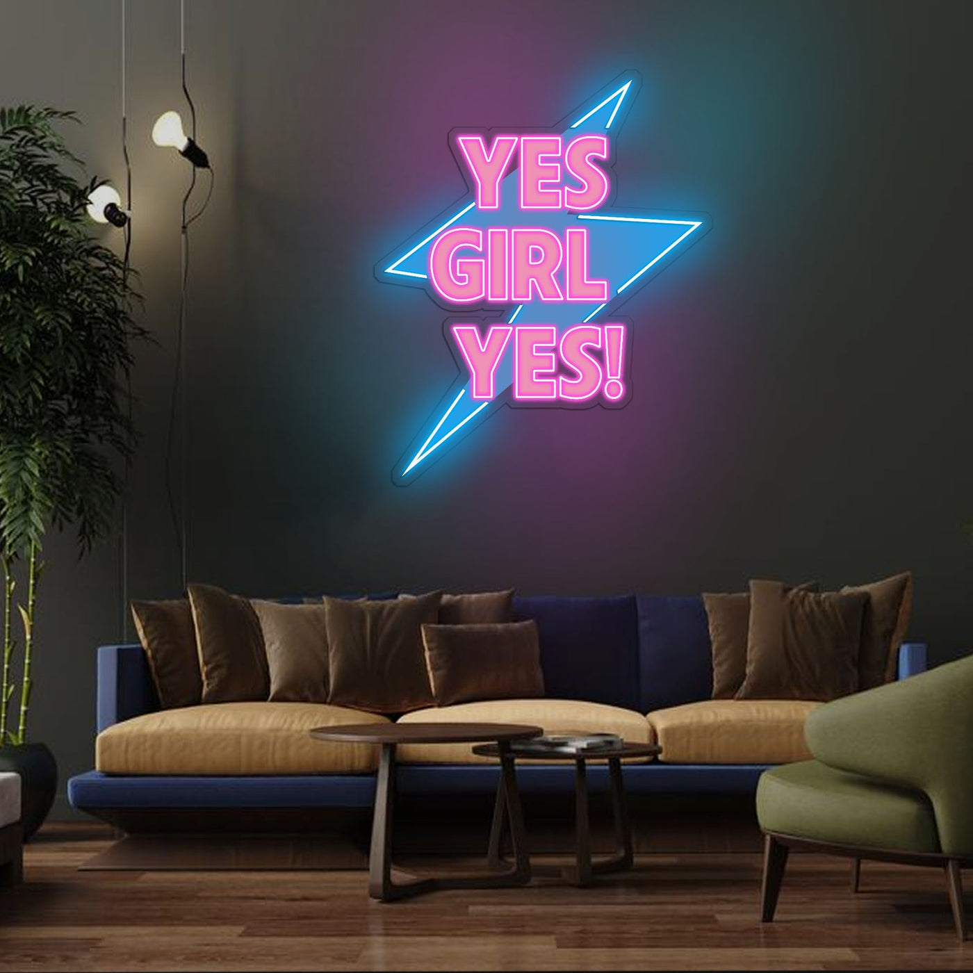 YES Girl...! Neon x Acrylic Artwork - 20"x16"Neon x Acrylic Artwork