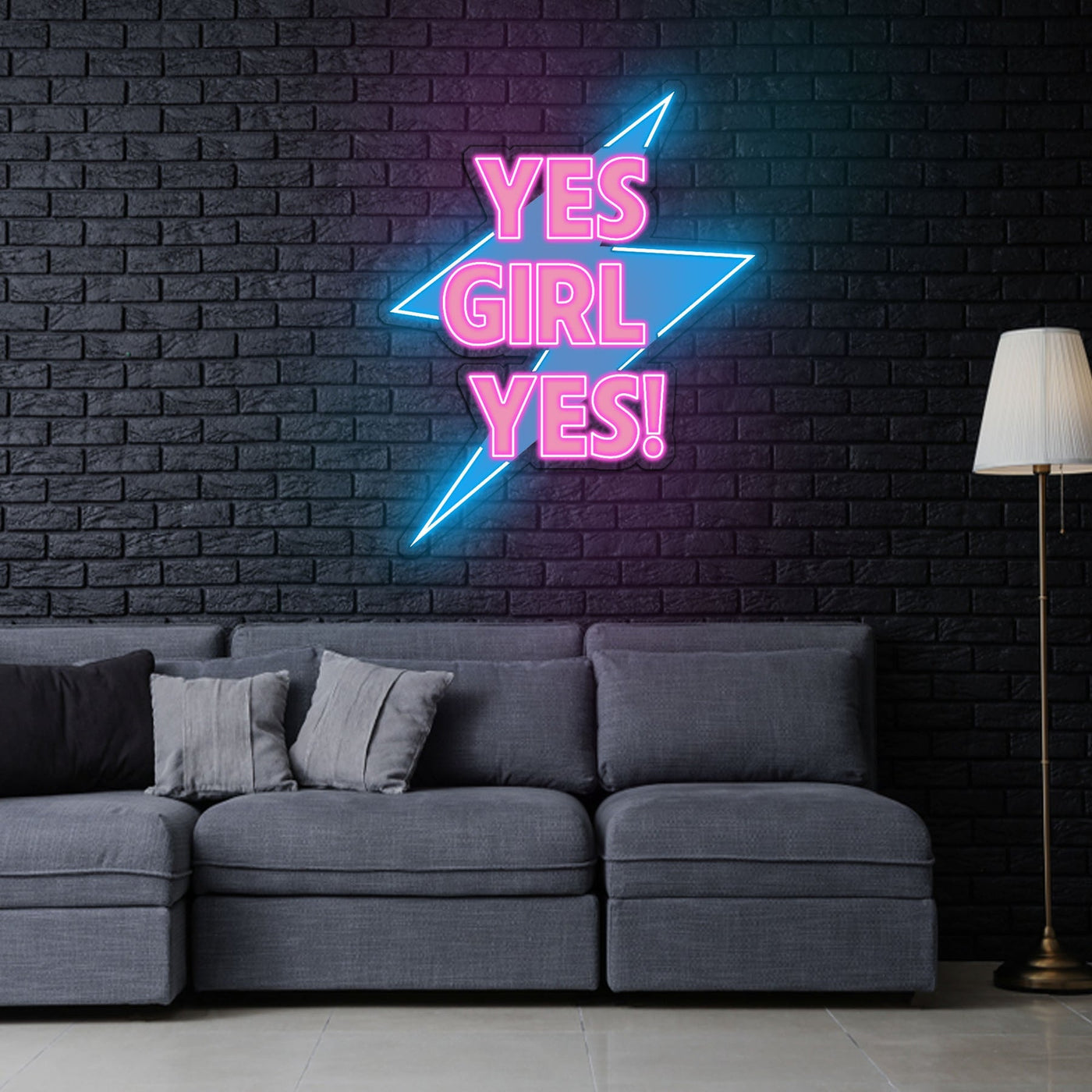 YES Girl...! Neon x Acrylic Artwork - 20"x16"Neon x Acrylic Artwork